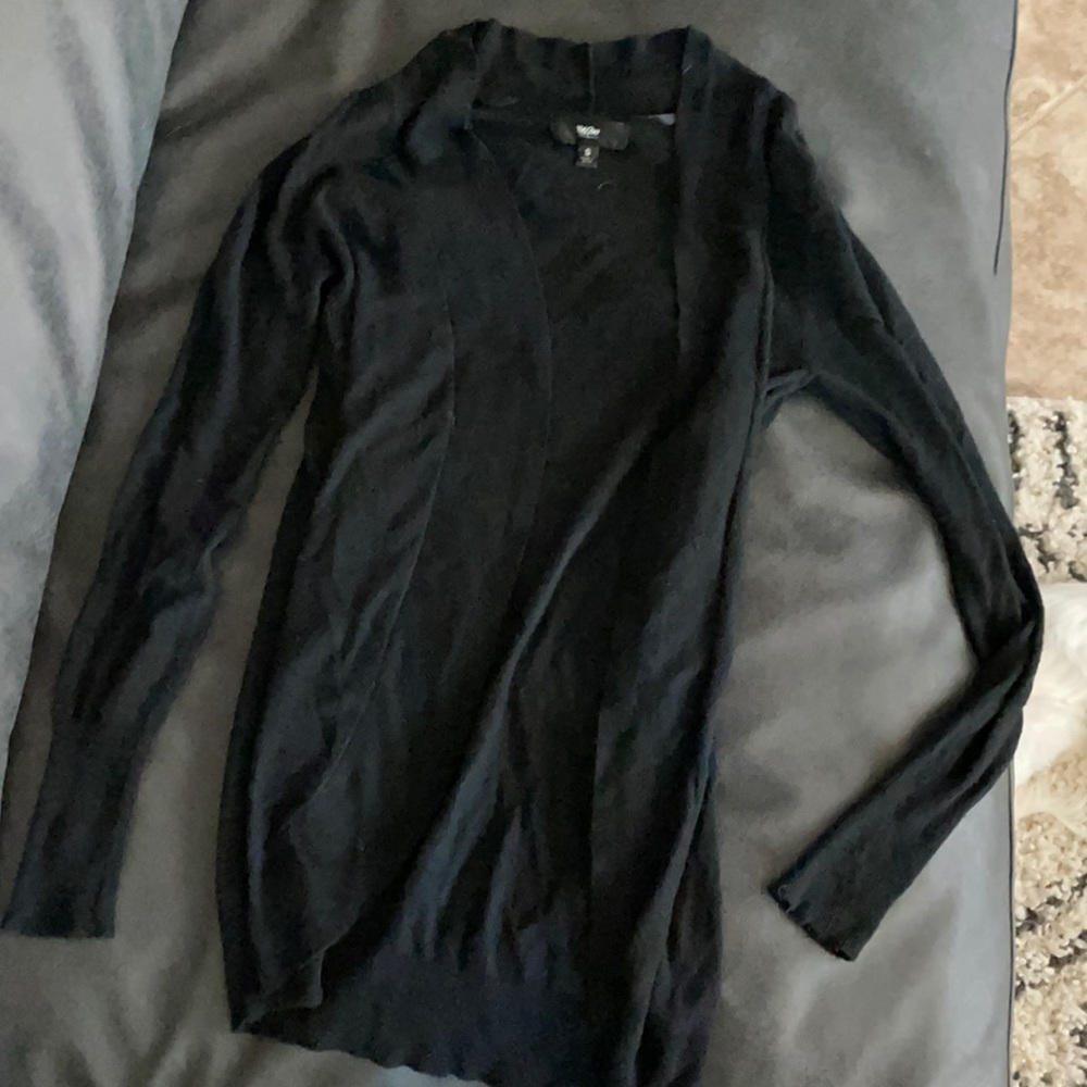 black small long cardigan